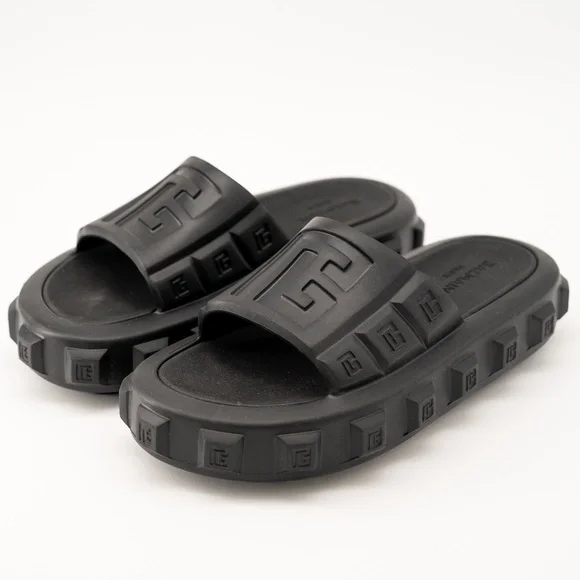 Balmain | Shoes | Size 44 Balmain Black Ari Rubber Slip On  display picture 3